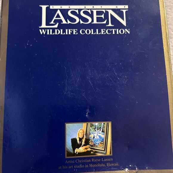 Vintage 1993 NWT the art of christian Lassen 3D resin lion and lion cub piece - Picture 7 of 7